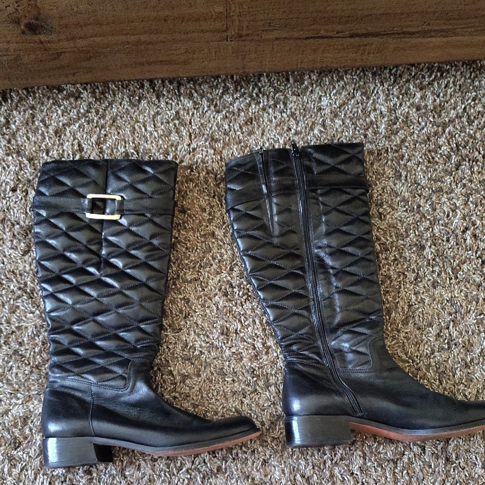 Quilted Black All Leather Boot